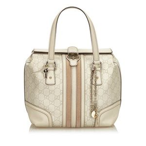 GUCCI: Guccissima Treasure Monogram Boston Cream Bag